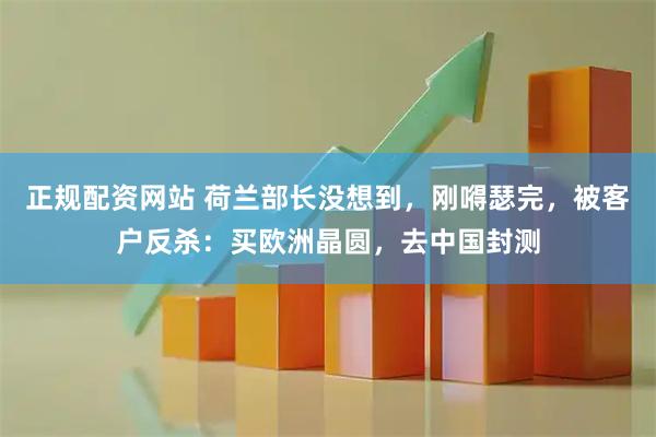 正规配资网站 荷兰部长没想到，刚嘚瑟完，被客户反杀：买欧洲晶圆，去中国封测