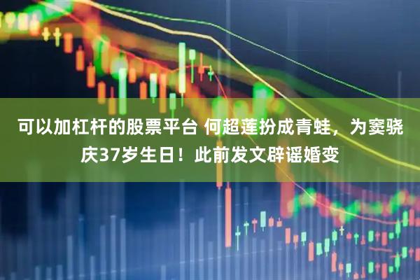 可以加杠杆的股票平台 何超莲扮成青蛙，为窦骁庆37岁生日！此前发文辟谣婚变