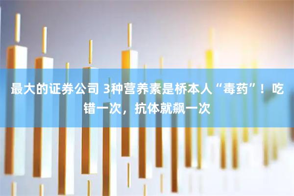 最大的证券公司 3种营养素是桥本人“毒药”！吃错一次，抗体就飙一次